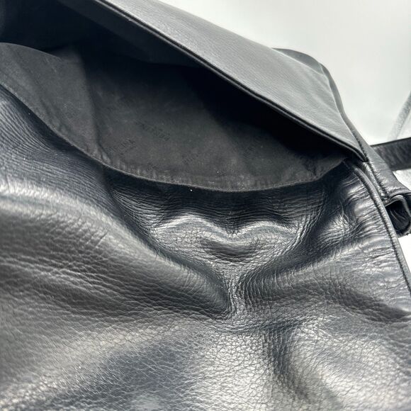 Perlina Black Leather Crossbody Bag with Over Flap Close - Picture 10 of 12
